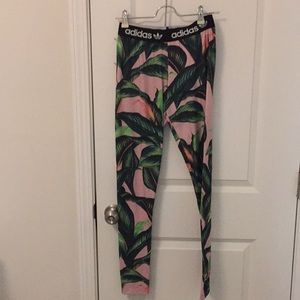 Adidas pink and green leggings